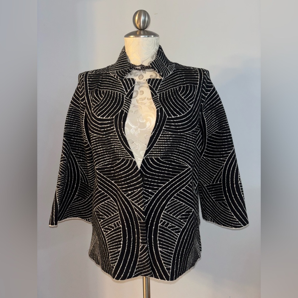 Anthropologie "Pietra Knit " Abstract Print Black White | Women's Size S.  #H